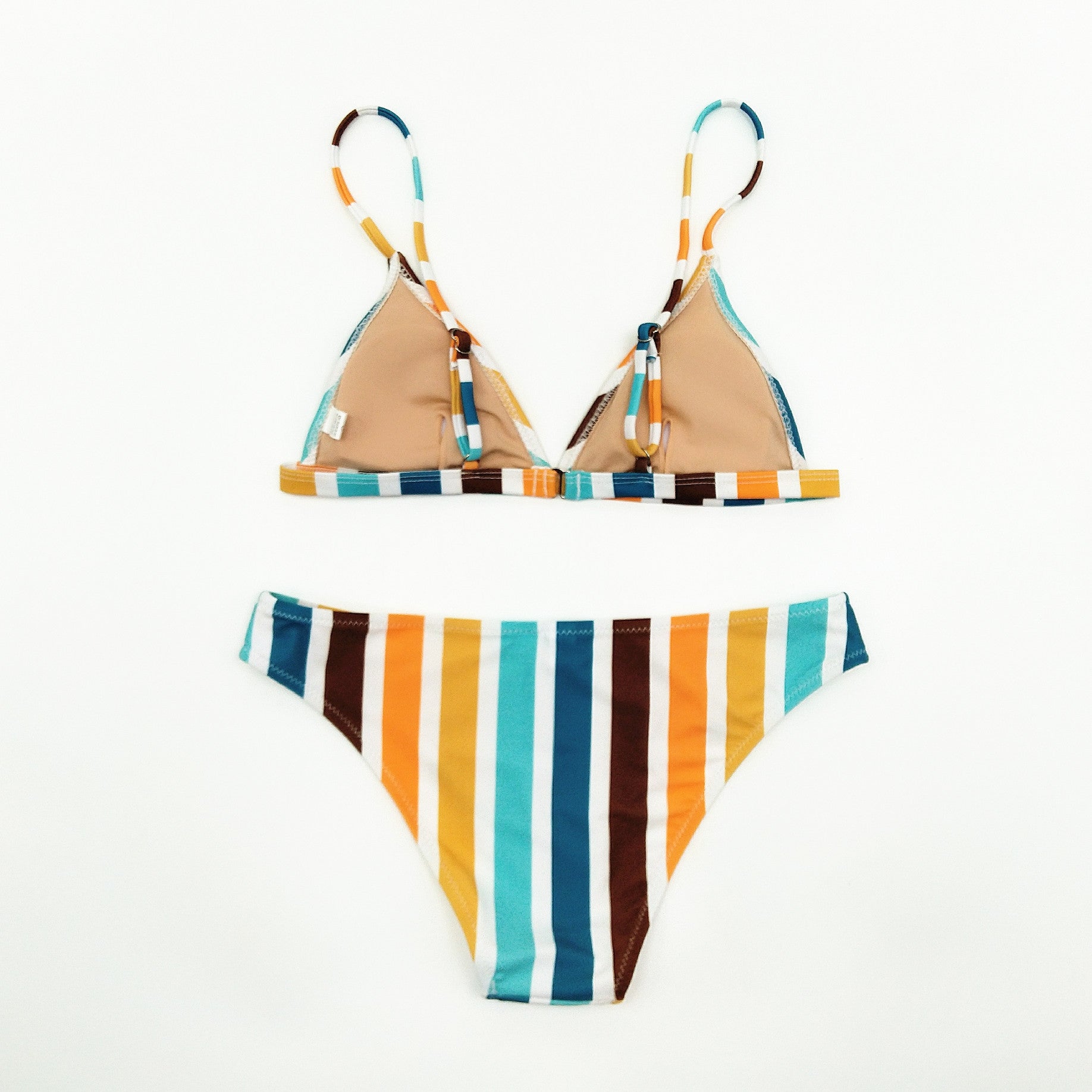 Rainbow Gray Striped Printed Swimsuit Triangle Bikini Sexy Split Swimsuit Bella Mia